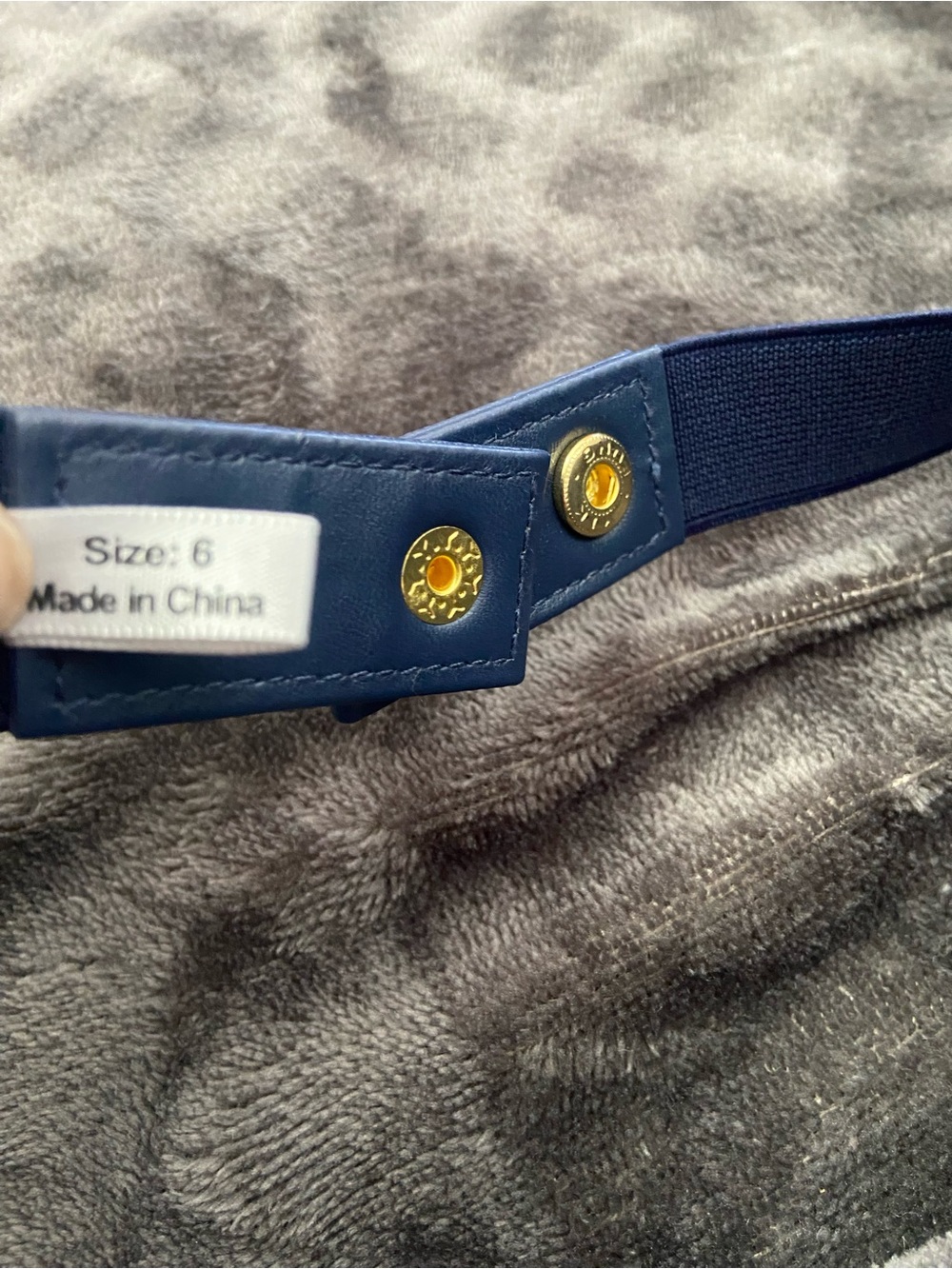 Vintage Eliza J Embellished Navy Elastic Women’s Belt Size 6. - Picture 6 of 6